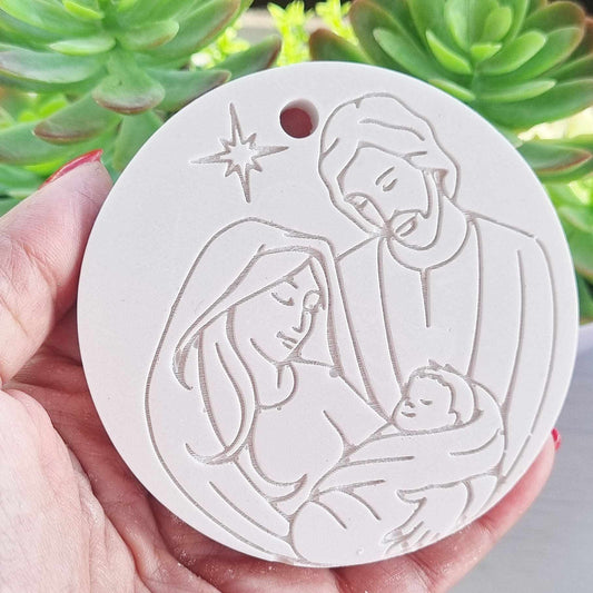 Molde redondo gravado presépio