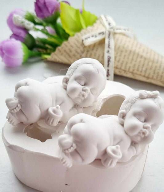 Molde duplo bebés menino e menina