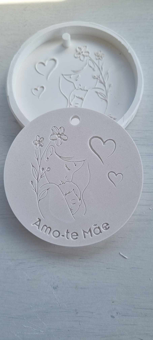 Molde redondo "Amo-te mãe" pequeno