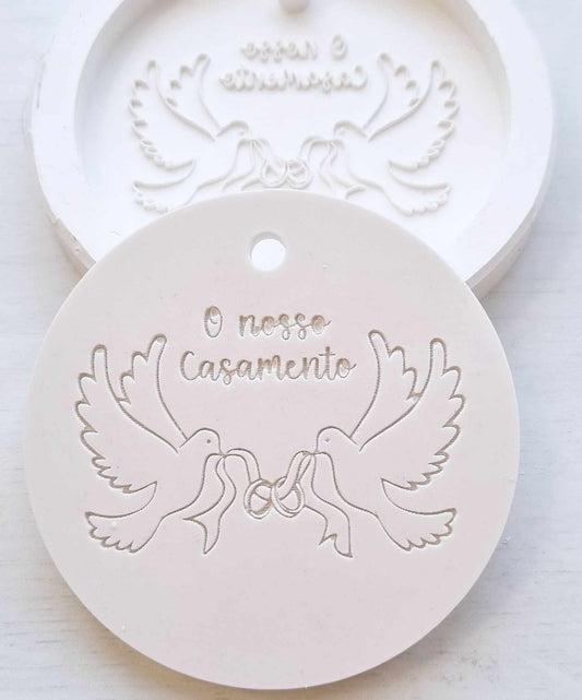 Molde pombas " O nosso casamento"