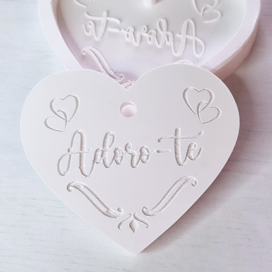 Molde coração Adoro-te