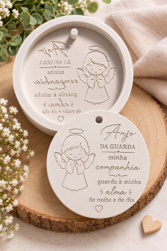Molde anjo da guarda menino.