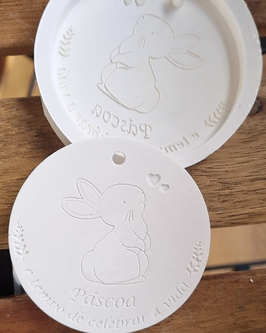 Molde redondo Coelho Páscoa
