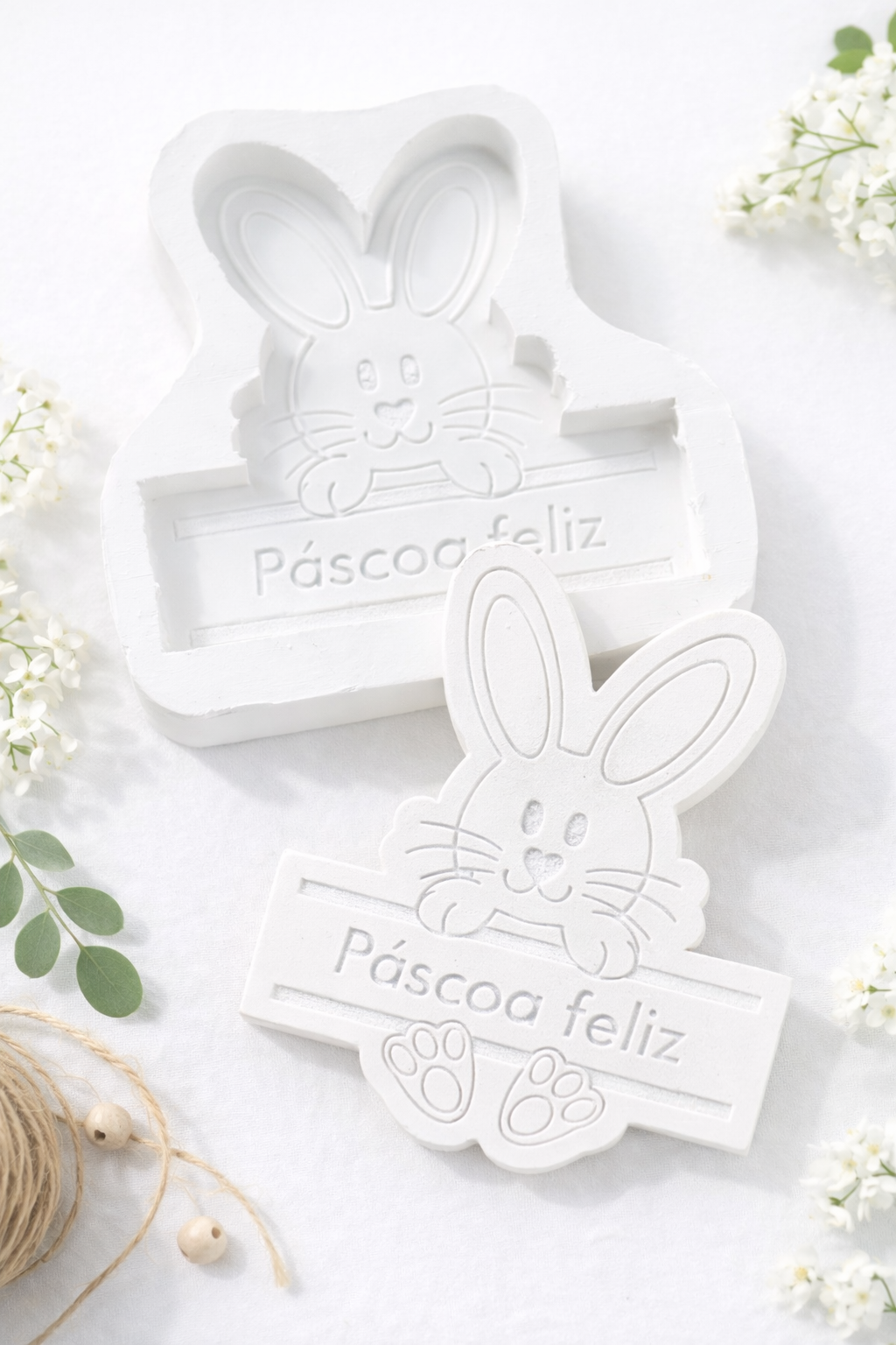 Molde coelho Páscoa feliz