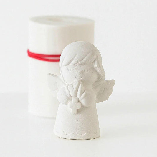 Molde anjo 3D pequeno em resina, figura de anjo com mãos em oração