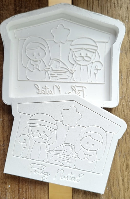 Molde cabana presépio "Feliz Natal"