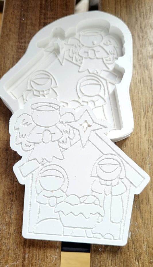 Molde cabana Presépio estrela furo