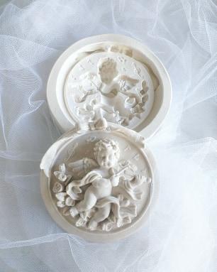 Molde medalha anjo violino - CHEIRALFAZEMA