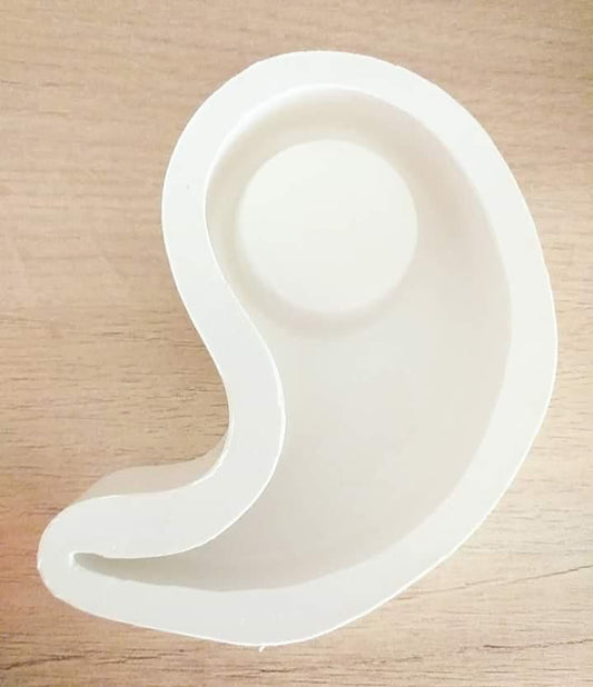 Molde de yin-yang branco com cavidade em espiral