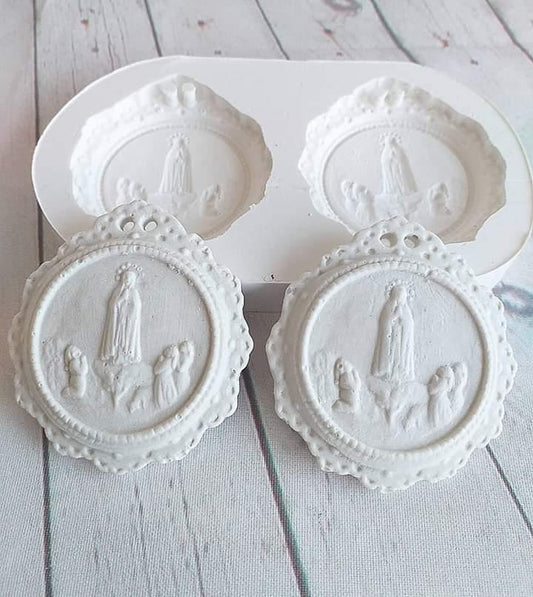 Molde duplo Nossa Senhora de Fátima c/ furo - CHEIRALFAZEMA
