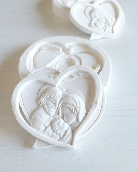 Molde coração sagrada família c/ furo - CHEIRALFAZEMA