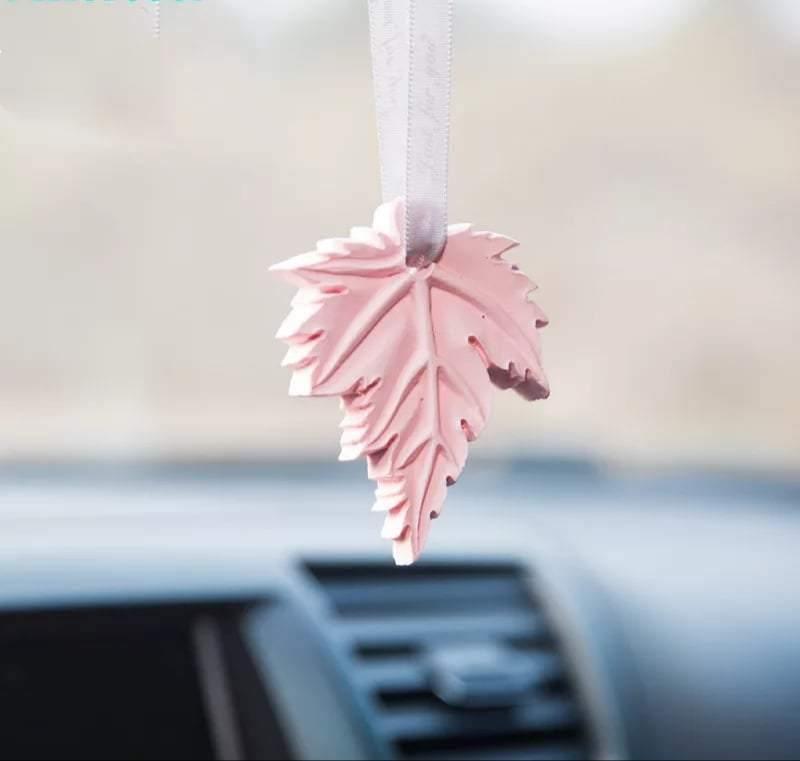 Pingente decorativo em forma de folha com furo, cor-de-rosa, para pendurar