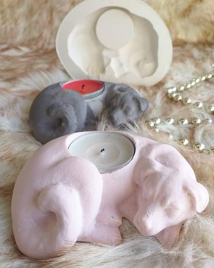 Molde cão porta vela - CHEIRALFAZEMA