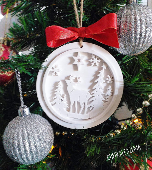 Molde redondo c/ rena e pinheiros - CHEIRALFAZEMA