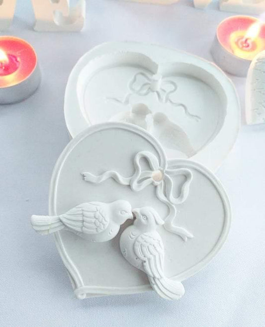 Molde coração pássaros grande - CHEIRALFAZEMA