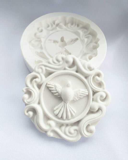 Molde medalha com pomba - CHEIRALFAZEMA