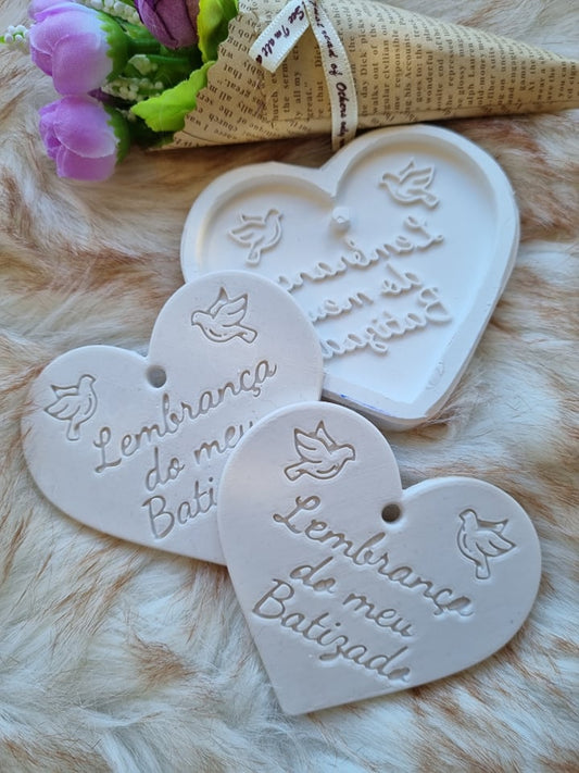 Molde coração " O meu batizado " - CHEIRALFAZEMA