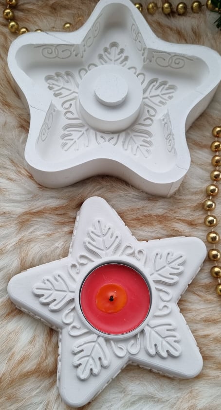 Molde porta-vela estrela