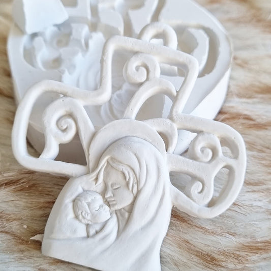 Molde cruz mãe e filho