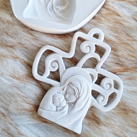 Molde cruz mãe e filho