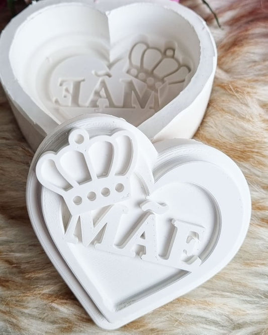 Molde coração Mãe c/ coroa