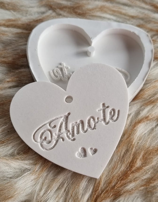 Molde coração " Amo-te"