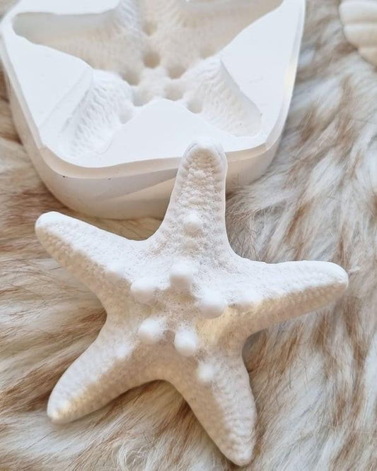 Molde de estrela-do-mar branco para artesanato, formato de concha