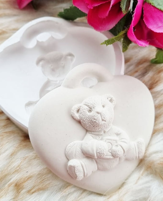 Molde coração ursinho grande