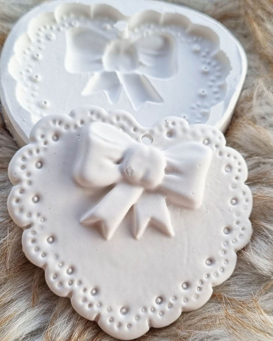 Molde coração c/ laço