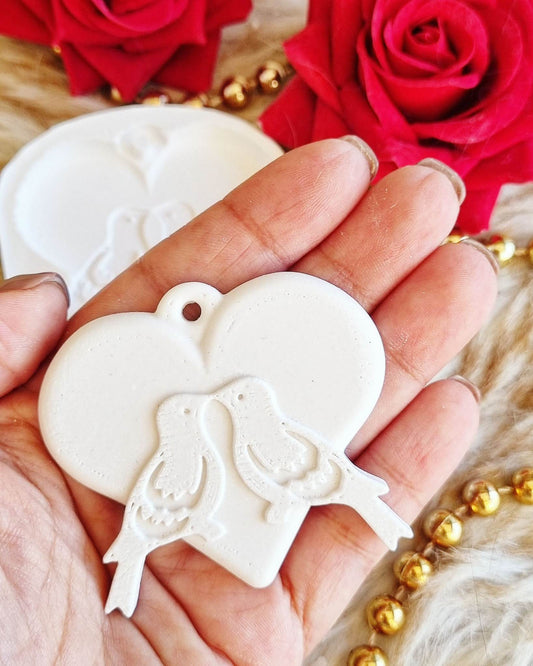 Molde coração passarinhos peq. II