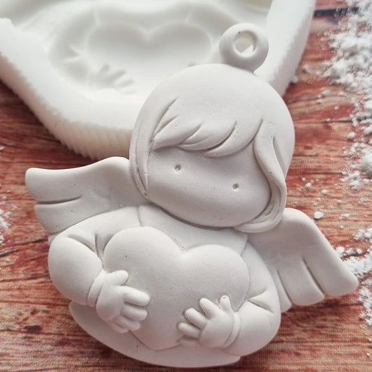 Molde Anjo coração c/ argola