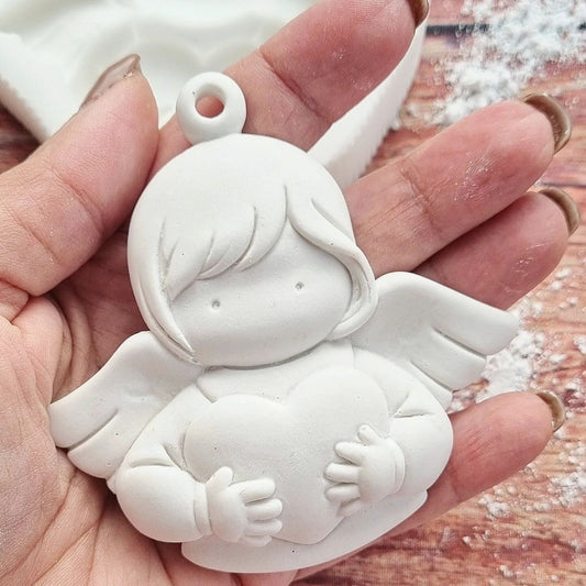 Molde Anjo coração c/ argola