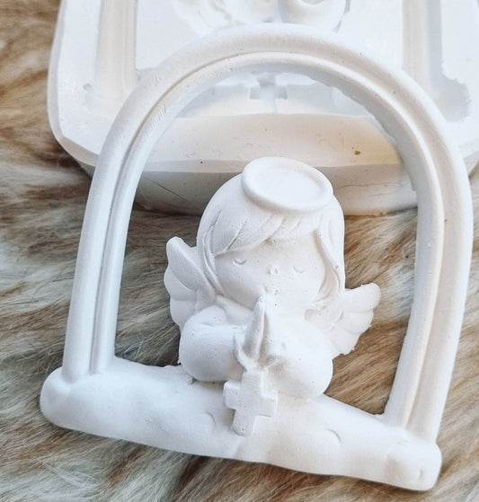 Molde Anjo a rezar c/ terço