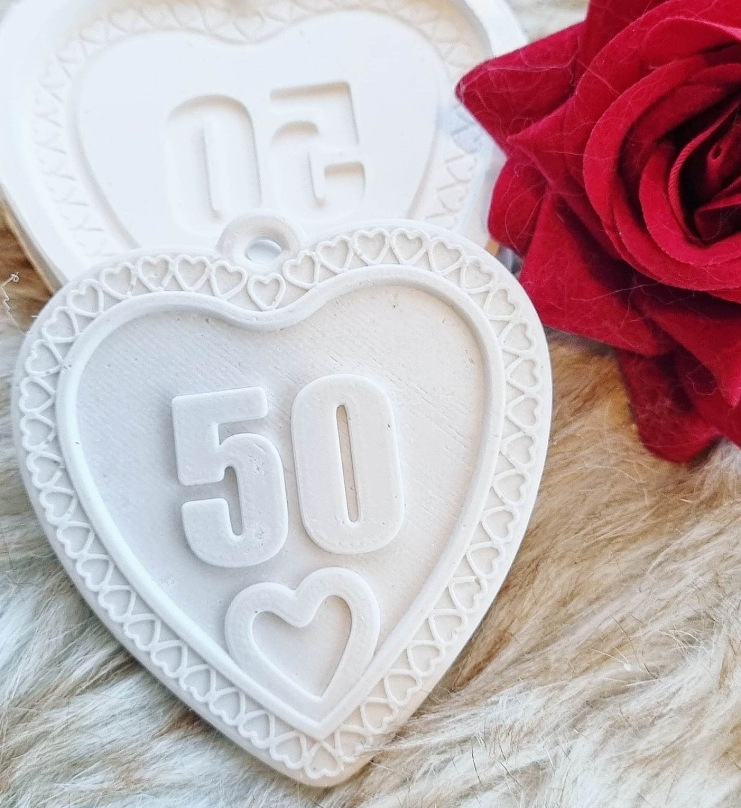 Molde coração Bodas de ouro