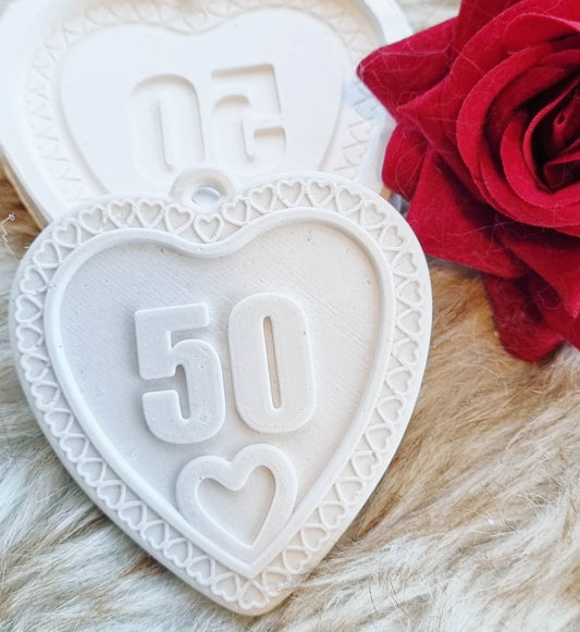 Molde coração Bodas de ouro
