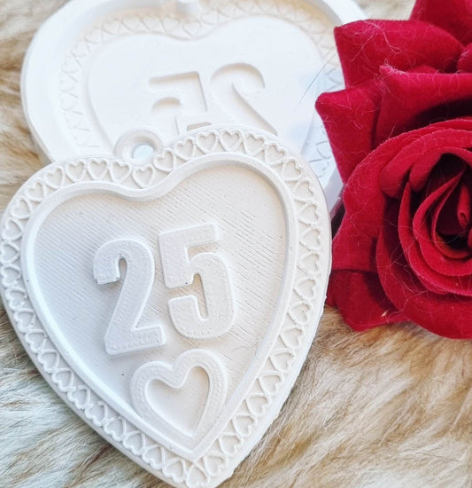Molde coração Bodas de Prata