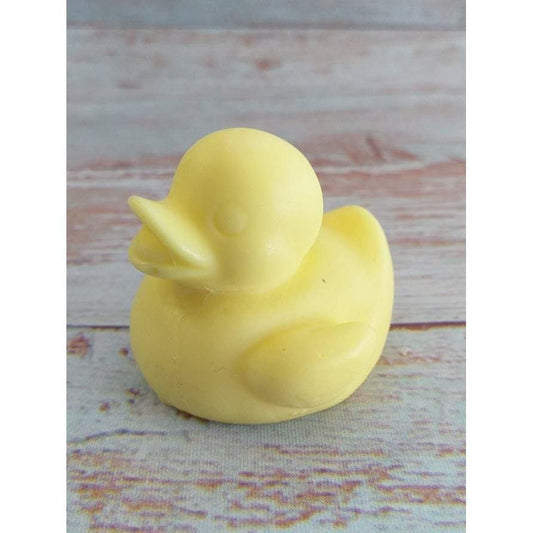 Molde de patinho amarelo, forma com cabeça e asa voltadas para a frente