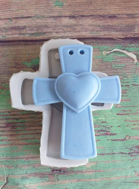 Molde Cruz com Coração - CHEIRALFAZEMA