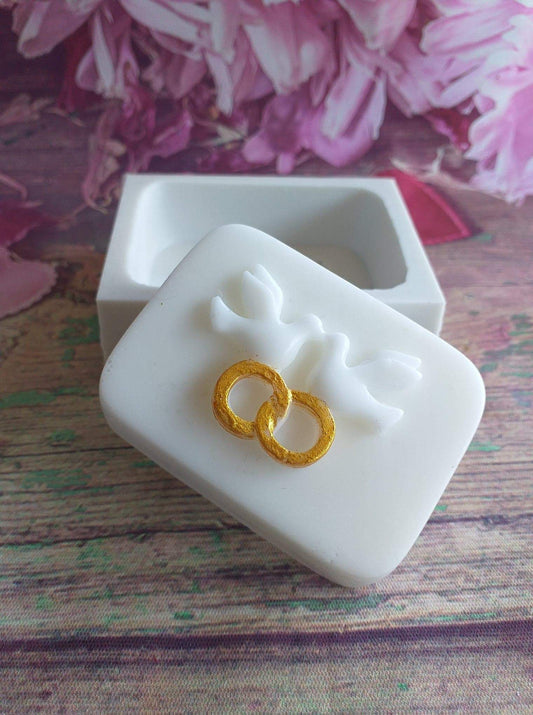 Molde rectangular pombas com alianças - CHEIRALFAZEMA