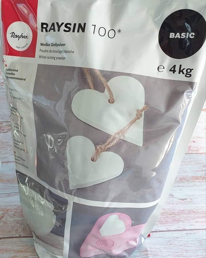 Saco de gesso cerâmico Rayher 4 kg, pó branco