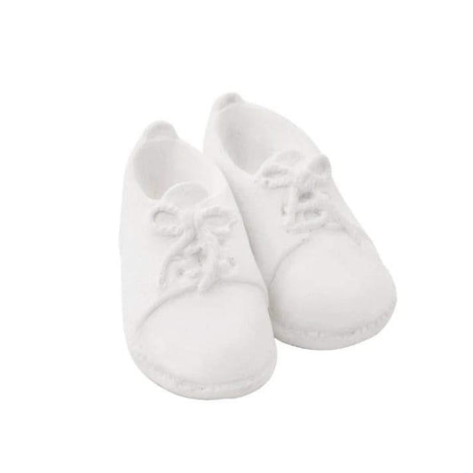 Par de moldes de botas brancas com relevo