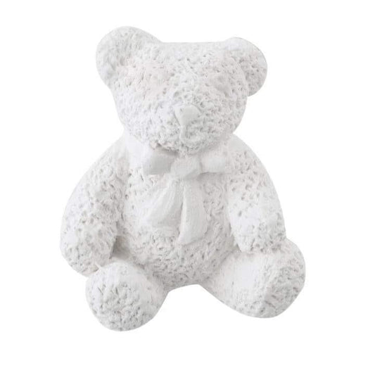 Molde pequeno em forma de urso em relevo, cor branca