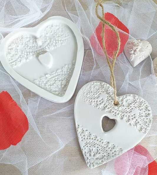 Molde coração rendado c/ coração centro - CHEIRALFAZEMA