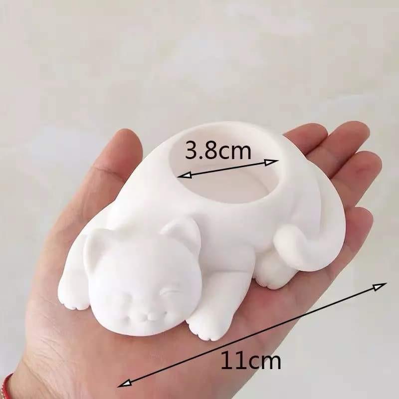 Molde de vela em silicone em forma de gato, medidas 11 cm e 3,8 cm