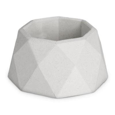 Molde de vaso diamante cinzento poligonal vazio