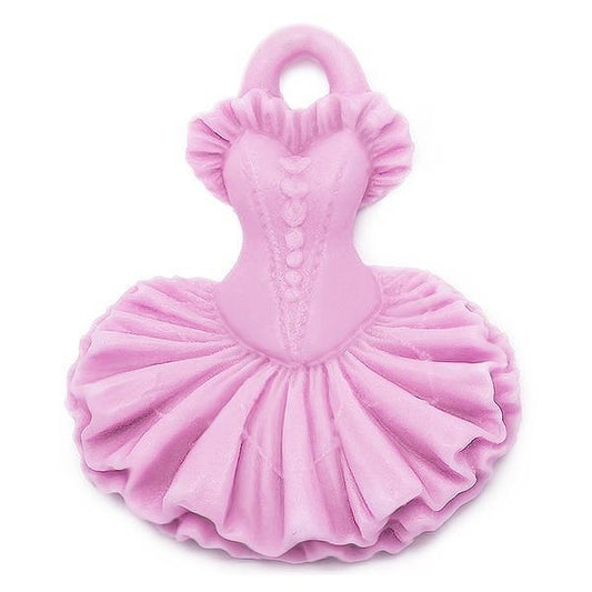 Molde de vestido de balé rosa com corpete rendado e saia em tule