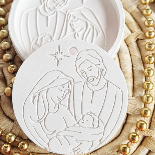 Molde redondo gravado presépio