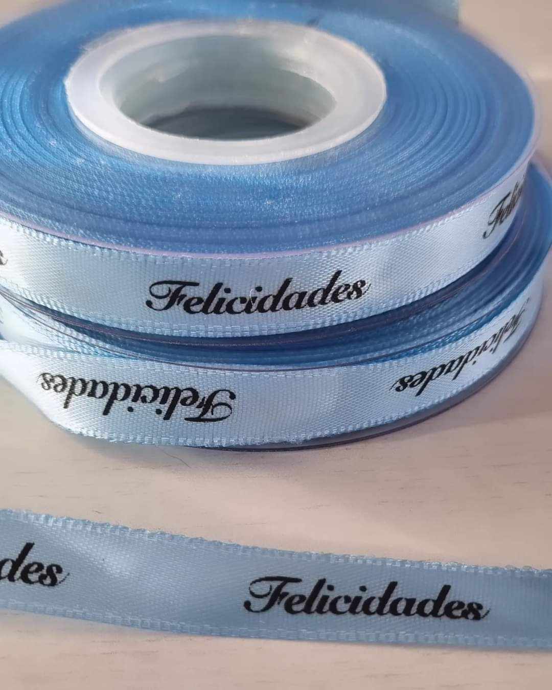 Fita azul " Felicidades"