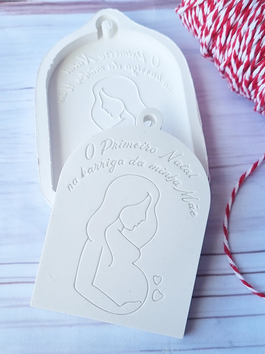 Molde grávida bebé primeiro Natal