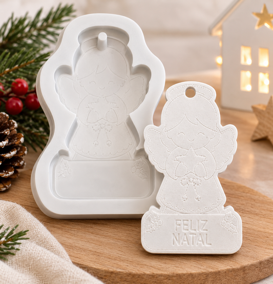 Molde anjo Feliz Natal